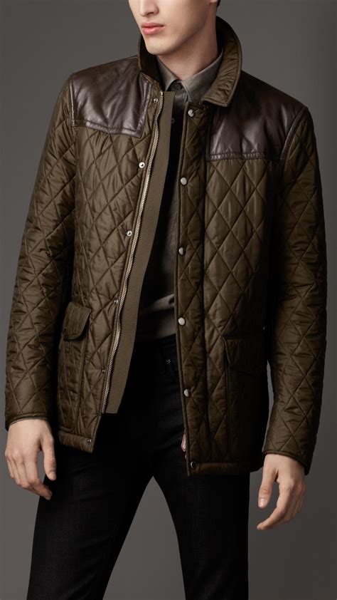 burberry green quilted jacket|burberry quilted jacket men.